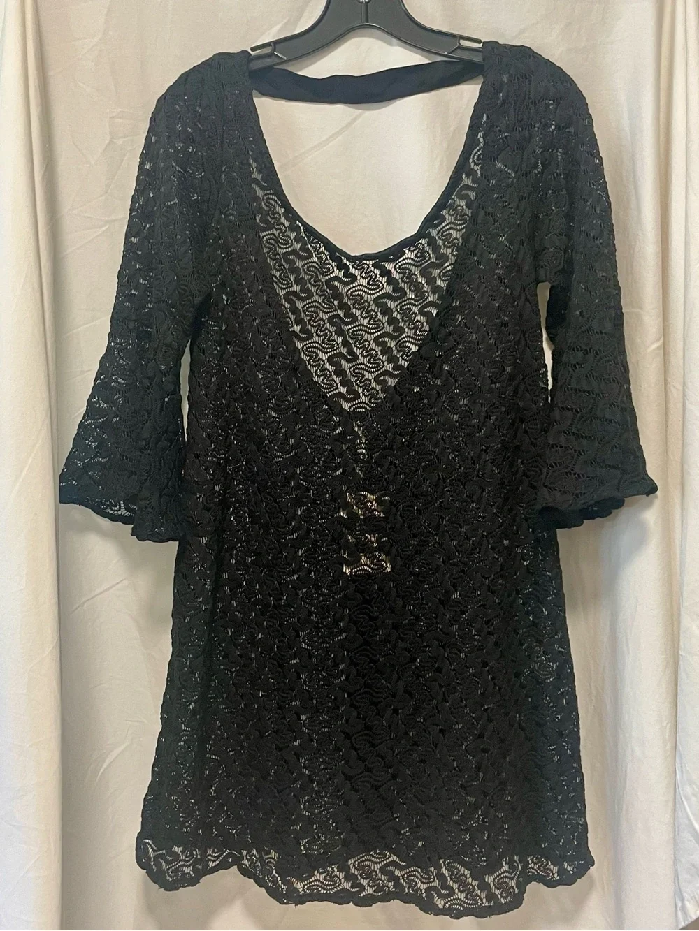 Pitaya Black Lace V-Neck Tunic